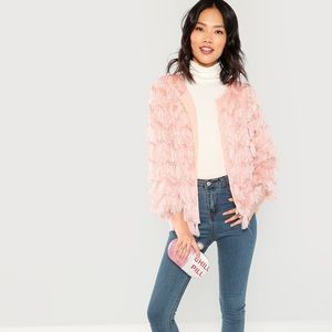 Glamorous Layered Fringe Coat